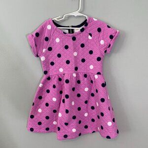 5/$25 Gymboree purple black white polka dot quilted short sleeve dress